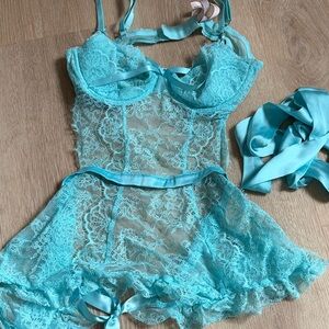 Victoria's Secret Lace Chemise in Turquoise